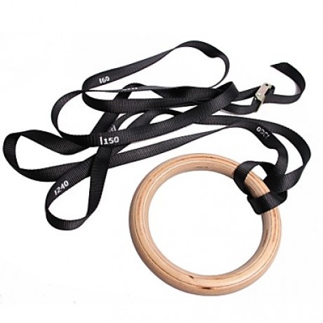 Wooden Gymnastics Rings Protable Olympic Gymnastic Rings for Crossfit Gym Shoulder Strength