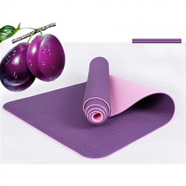 Non Slip/Non Toxic Yoga Mats 6 mm Green/Purple 183*61*0.6cm  