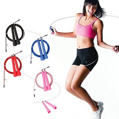 Crossfit Speed Canle Wire Skipping Jump Rope Adjustable Length Cardio Heart