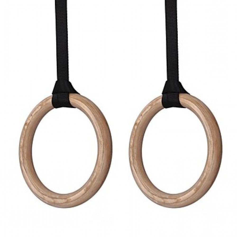 Wooden Gymnastics Rings Protable Olympic Gymnastic Rings for Crossfit Gym Shoulder Strength