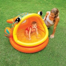 Lazy Fish Inflatable Baby Pool, 49" X 43" X 28", For Ages 1-3